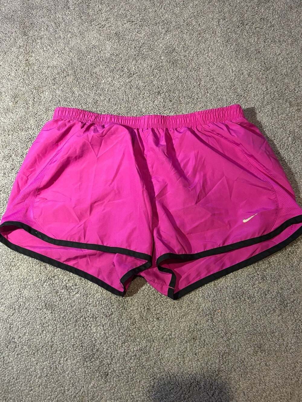 Nike Tiempo Girls Youth Running Shorts Dri-Fit Pink Lined Drawstring Waist XL